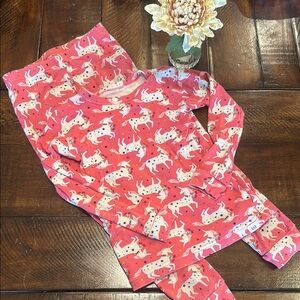 GAP Pink Pajama Set with Whimsical Unicorns, Organically Grown Cotton - 5t